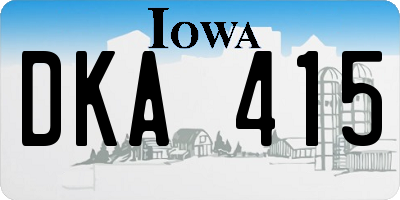 IA license plate DKA415