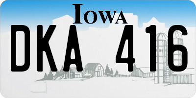 IA license plate DKA416
