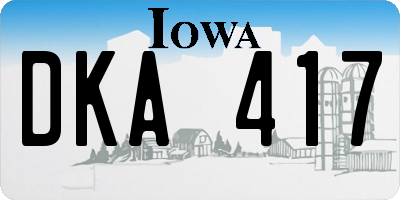 IA license plate DKA417