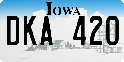 IA license plate DKA420