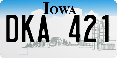IA license plate DKA421