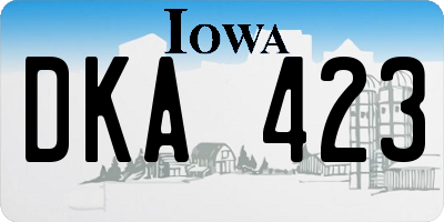 IA license plate DKA423