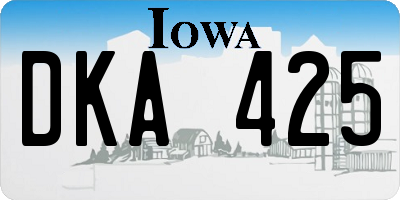 IA license plate DKA425