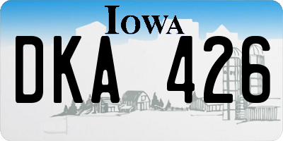 IA license plate DKA426