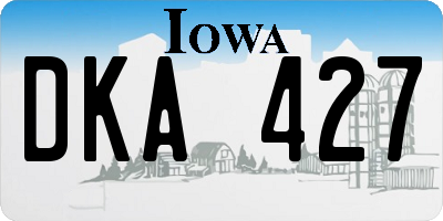 IA license plate DKA427