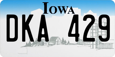 IA license plate DKA429