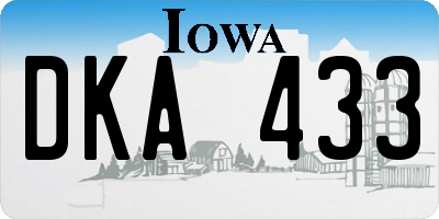 IA license plate DKA433