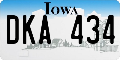 IA license plate DKA434