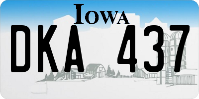 IA license plate DKA437