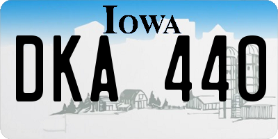 IA license plate DKA440