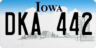 IA license plate DKA442