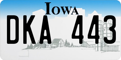 IA license plate DKA443