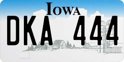 IA license plate DKA444