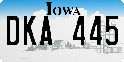 IA license plate DKA445