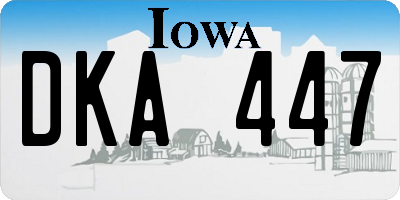IA license plate DKA447