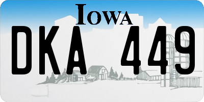 IA license plate DKA449
