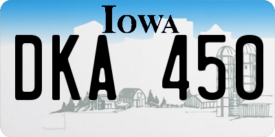 IA license plate DKA450