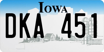 IA license plate DKA451