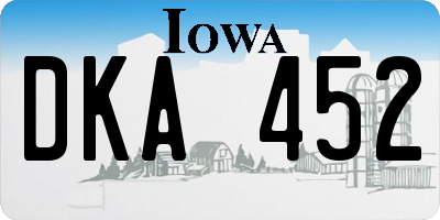 IA license plate DKA452