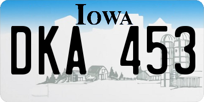 IA license plate DKA453