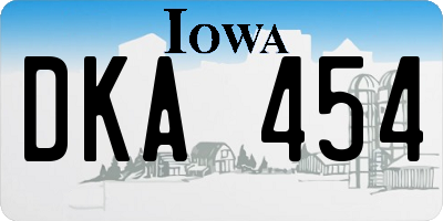 IA license plate DKA454