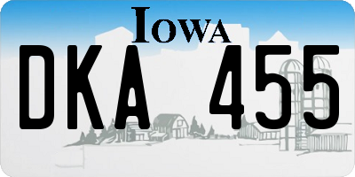 IA license plate DKA455