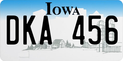IA license plate DKA456