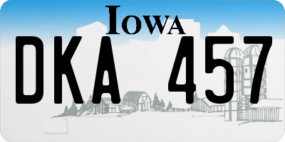 IA license plate DKA457