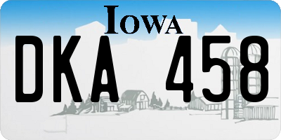 IA license plate DKA458