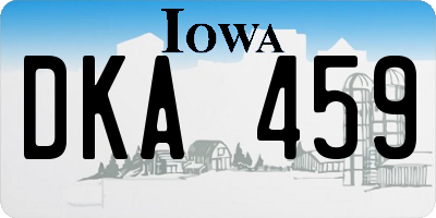IA license plate DKA459