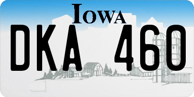 IA license plate DKA460