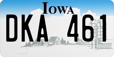 IA license plate DKA461