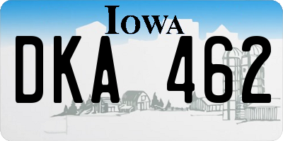 IA license plate DKA462