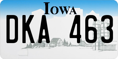 IA license plate DKA463