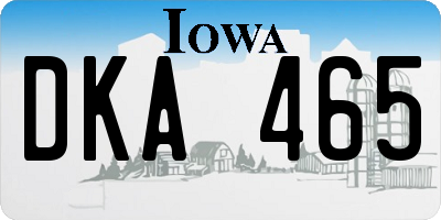 IA license plate DKA465