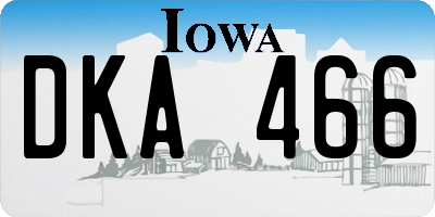 IA license plate DKA466