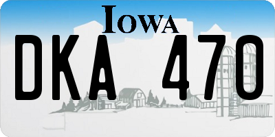 IA license plate DKA470