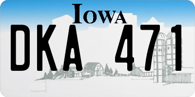 IA license plate DKA471