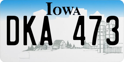 IA license plate DKA473