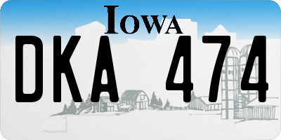 IA license plate DKA474