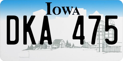 IA license plate DKA475