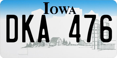 IA license plate DKA476