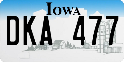 IA license plate DKA477