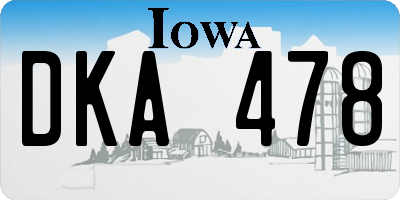 IA license plate DKA478