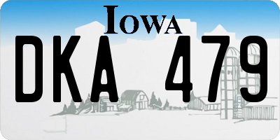 IA license plate DKA479