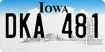 IA license plate DKA481
