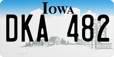 IA license plate DKA482
