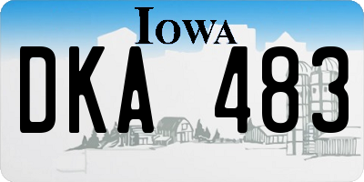 IA license plate DKA483