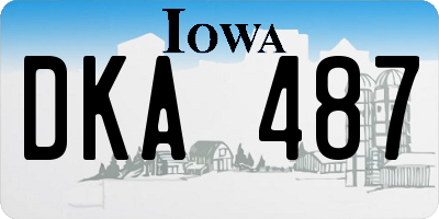 IA license plate DKA487