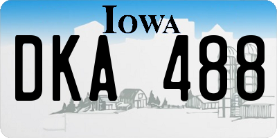 IA license plate DKA488